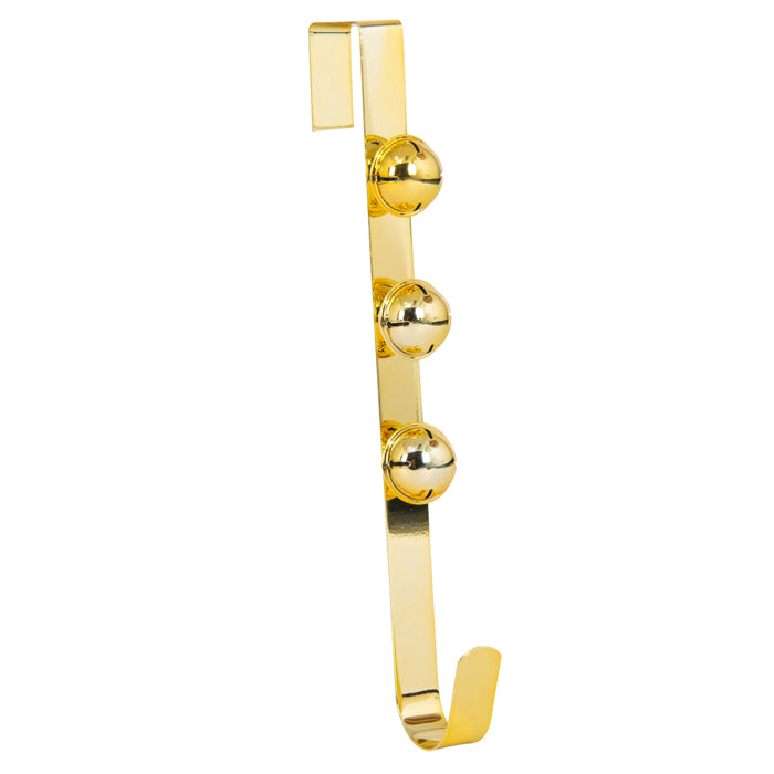 Metal Wreath Hanger W/3 Bells Gold 3.8x10.2x38