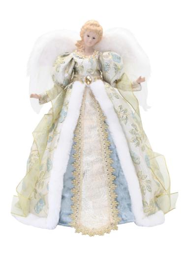 Tree Topper Angel Floral Blue & Gold 40cm