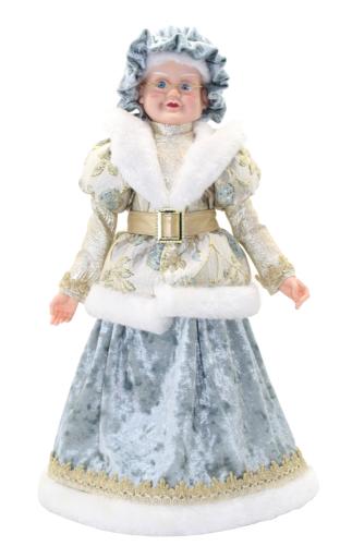 Mrs Claus Floral Blue & Gold 45cm