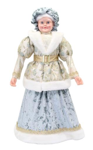 Mrs Claus Floral Blue & Gold 60cm