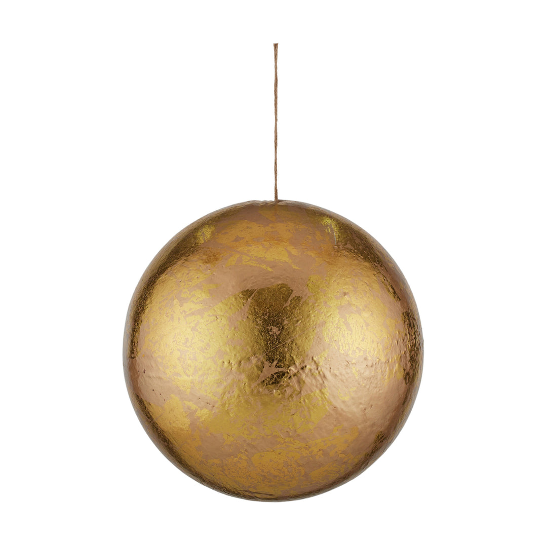20cm Foam Antique Finish Bauble Gold