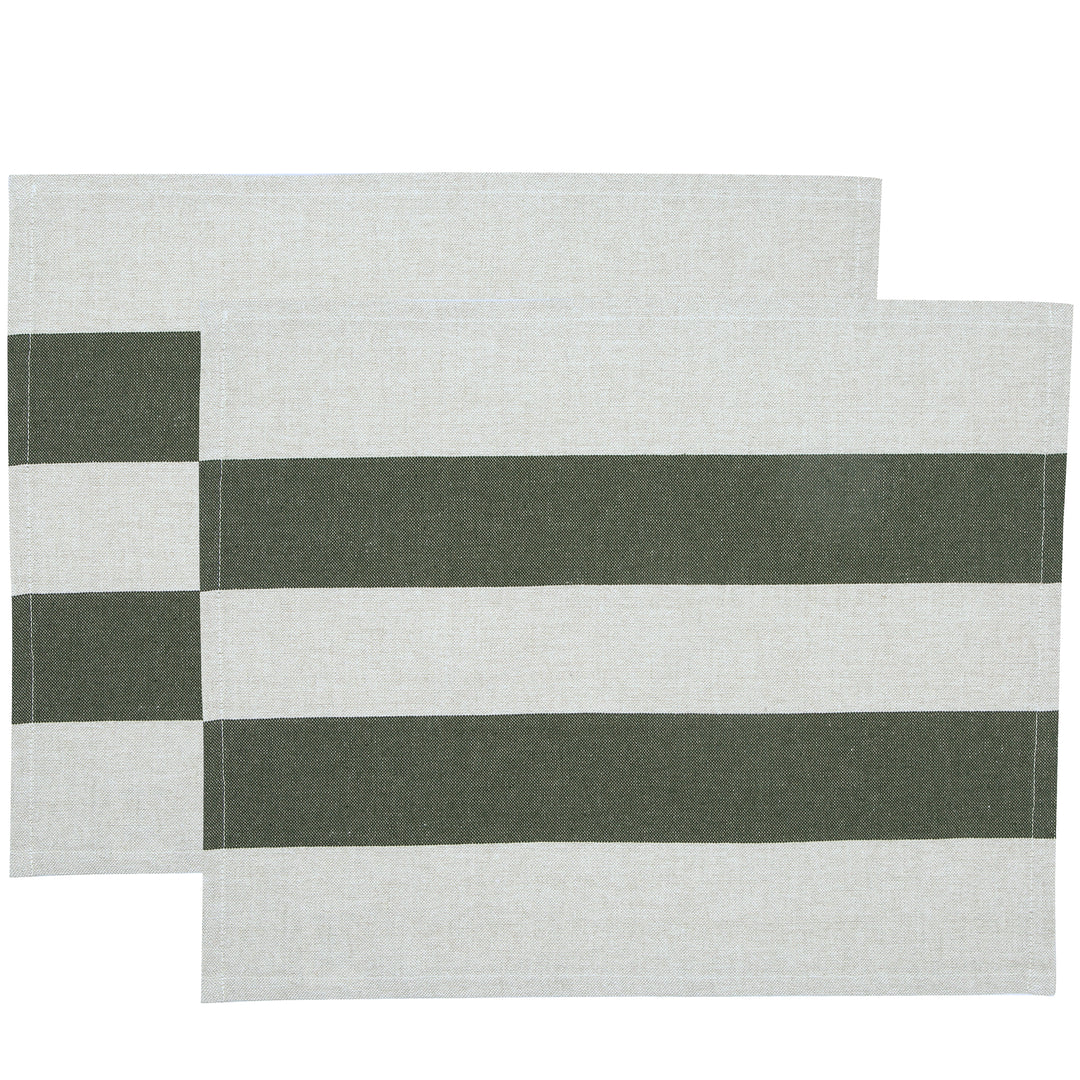 Eco Stripe Placemat Olive 35x45 Set of 2