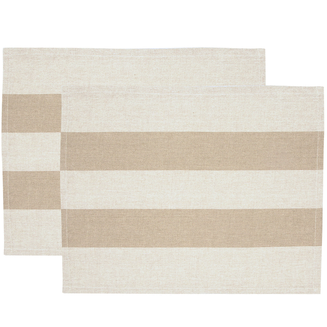 Eco Stripe Placemat Taupe 35x45 Set of 2