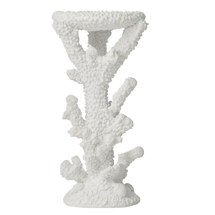 Anemone Resin Candleholder 10x20cm White