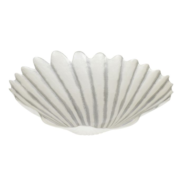 Cove Glass Plate 50x5.5cm White/Silver