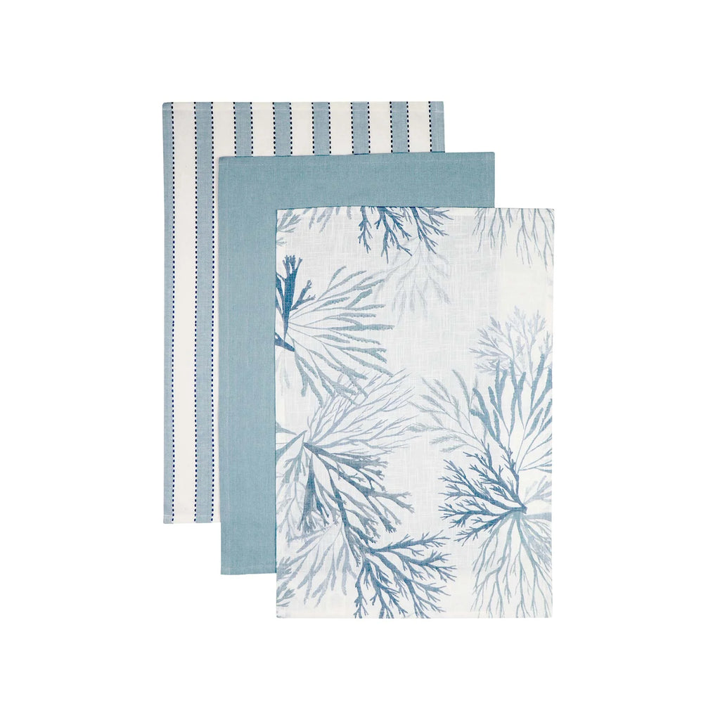 Marine Blue Teatowel Pack 3