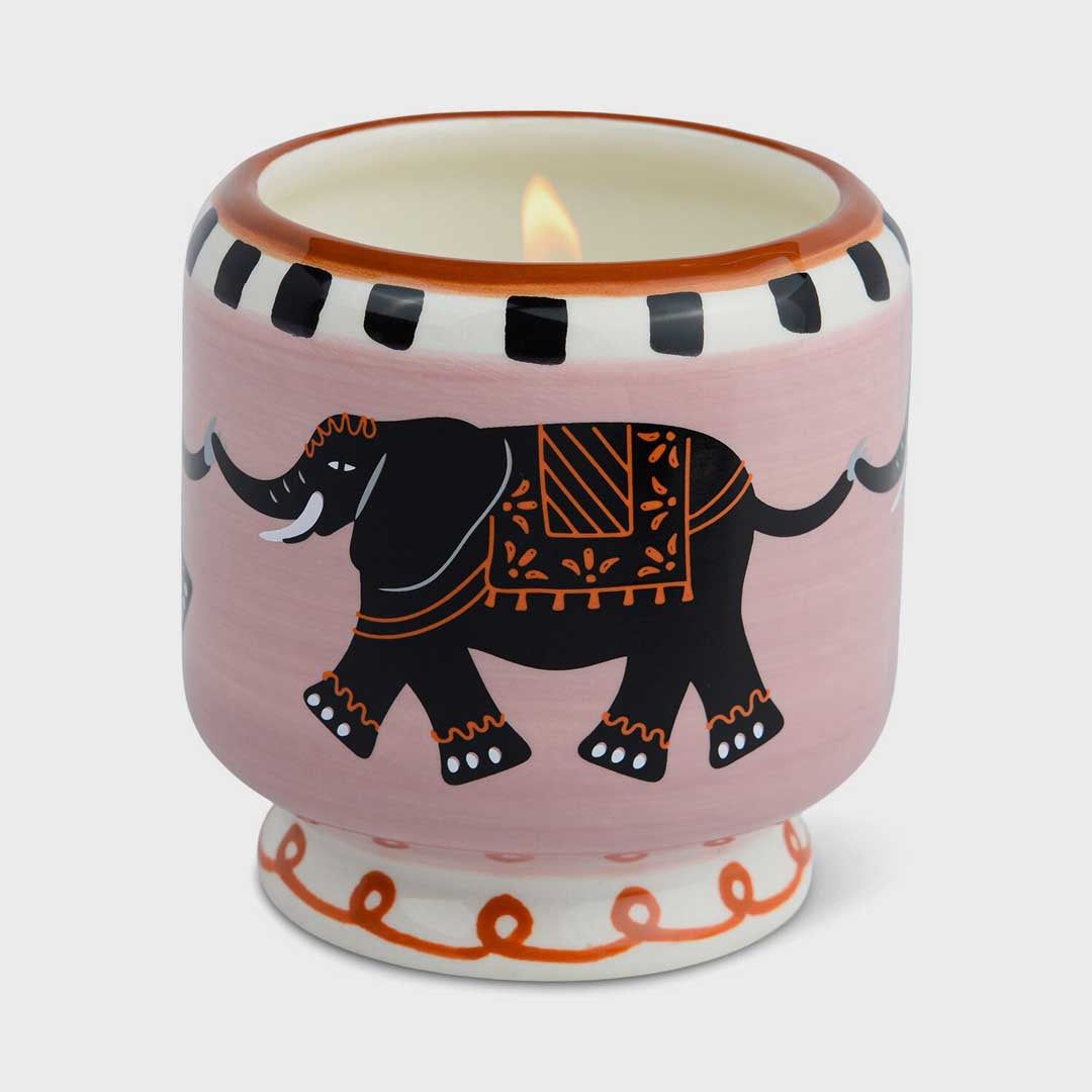 Adopo 8Oz Elephant Ceramic Candle - Tobacco & Vanilla