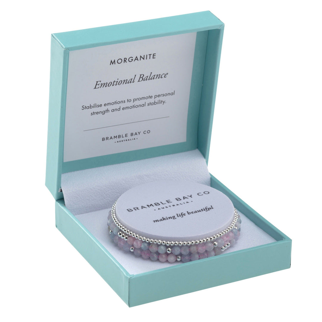 Trio Bracelet Set Morganite Emotional Balance