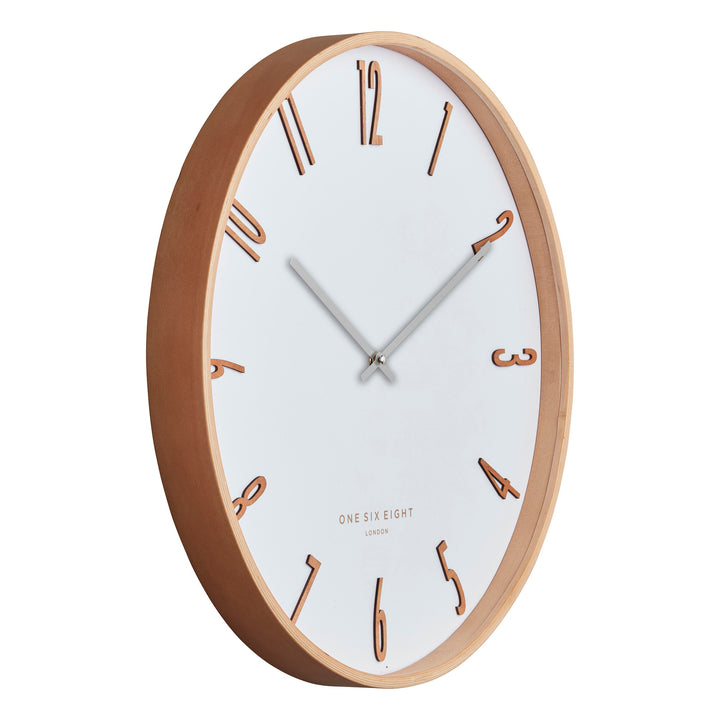 Mason White & Timber Clock 40cm