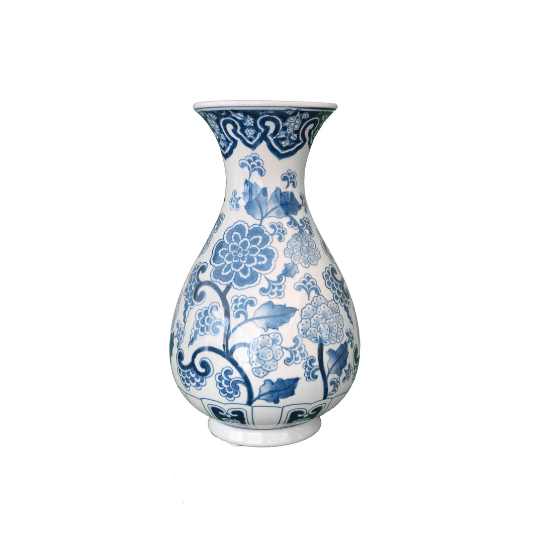 Peony Blue & White Vase 30cm