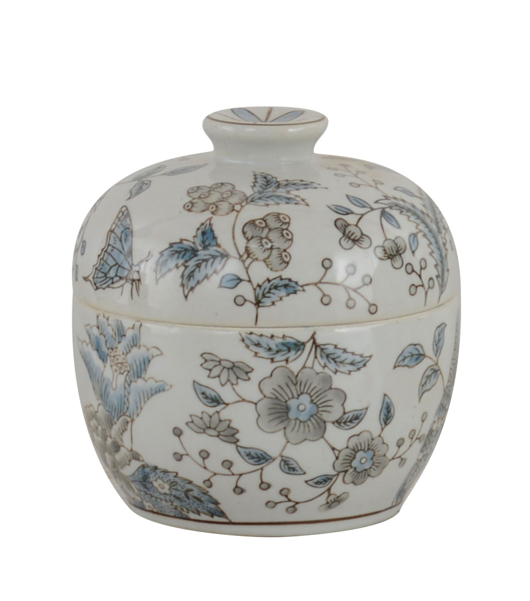 Parrot Dusty Blue Trinket Jar 15cm