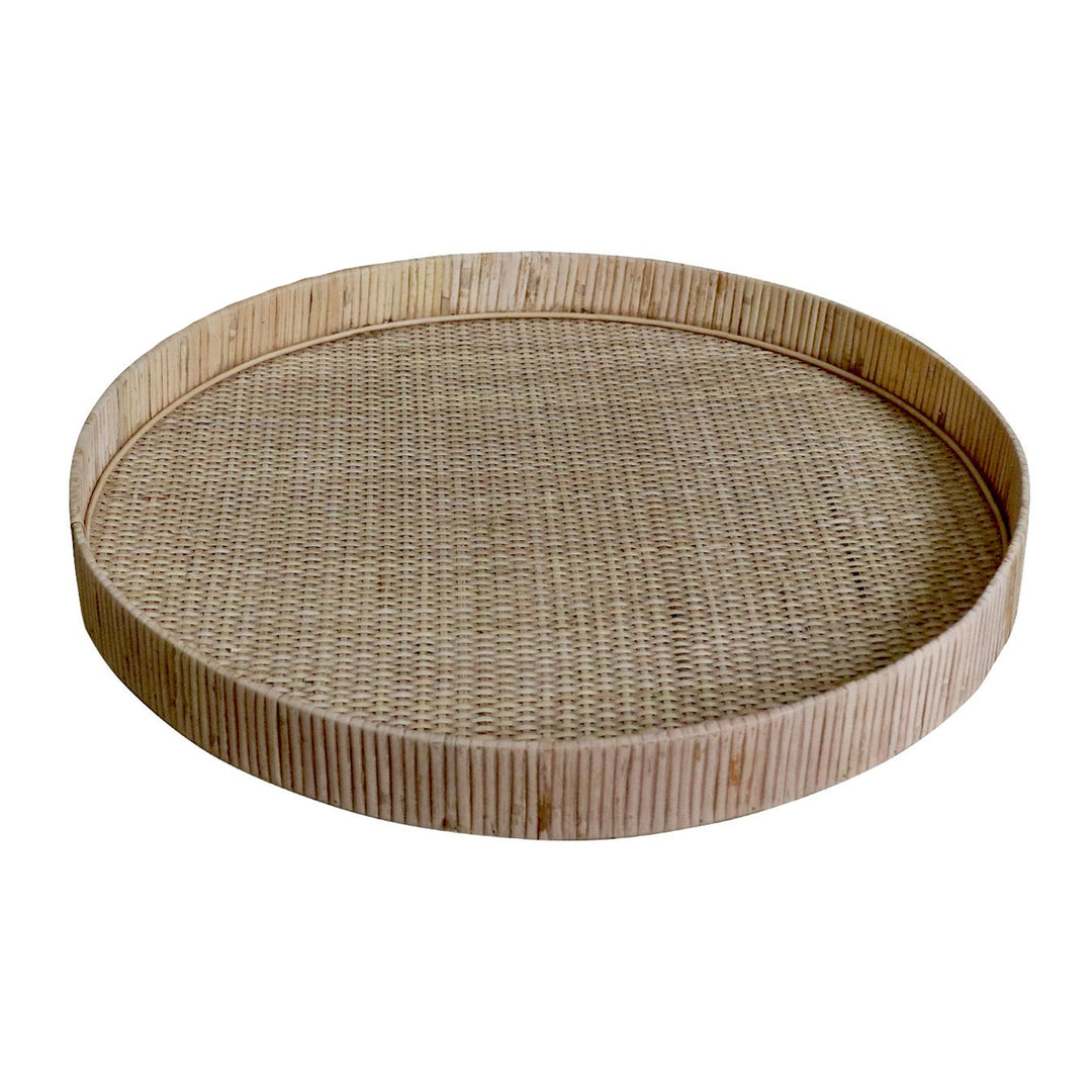 Calypso Large Whitewash Rattan Tray