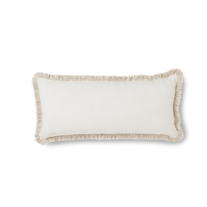 Vera Sand Melange Fringe Cushion 35x75cm