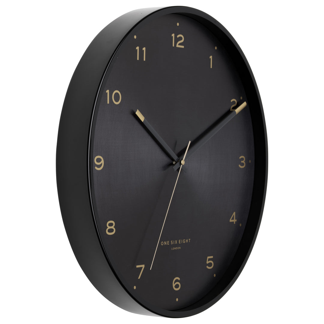 Elsa 40cm Black Silent Wall Clock