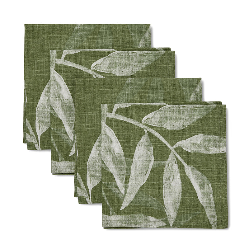 Woodlands Green Napkin Set 4