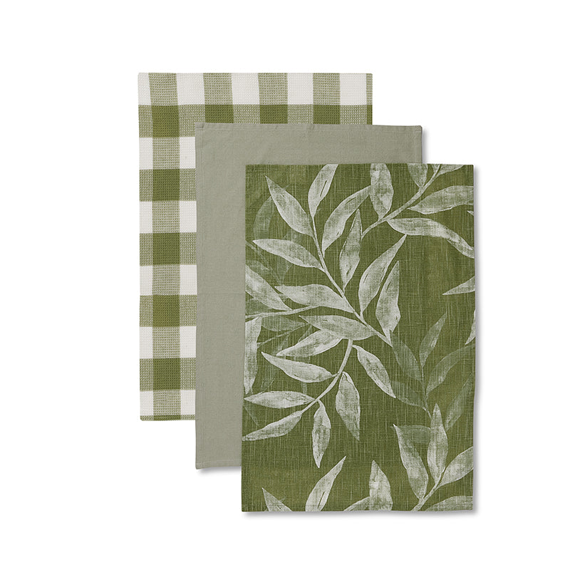 Woodlands Green Teatowel Pack 3