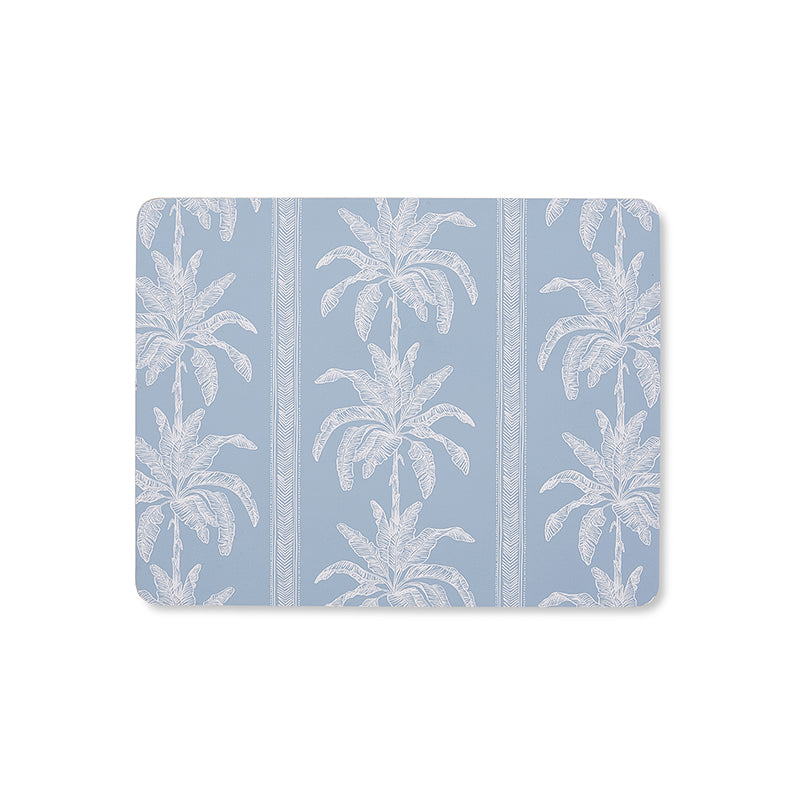 Banana Tree Blue Rectangle Placemat Set 4