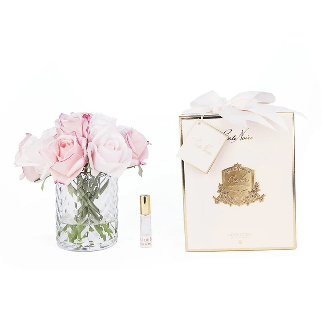 Cote Noire Perfumed Rose Mixed Pink Buds - Herringbone Glass