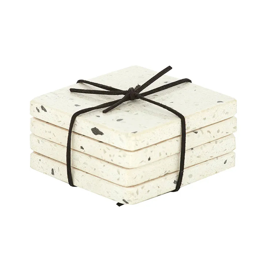 Terrazzo Set Of 4 Coasters White