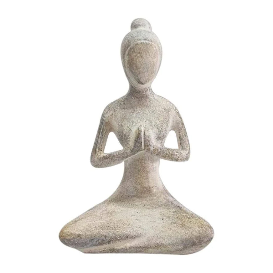 Yogi Lady Resin Sculpture White