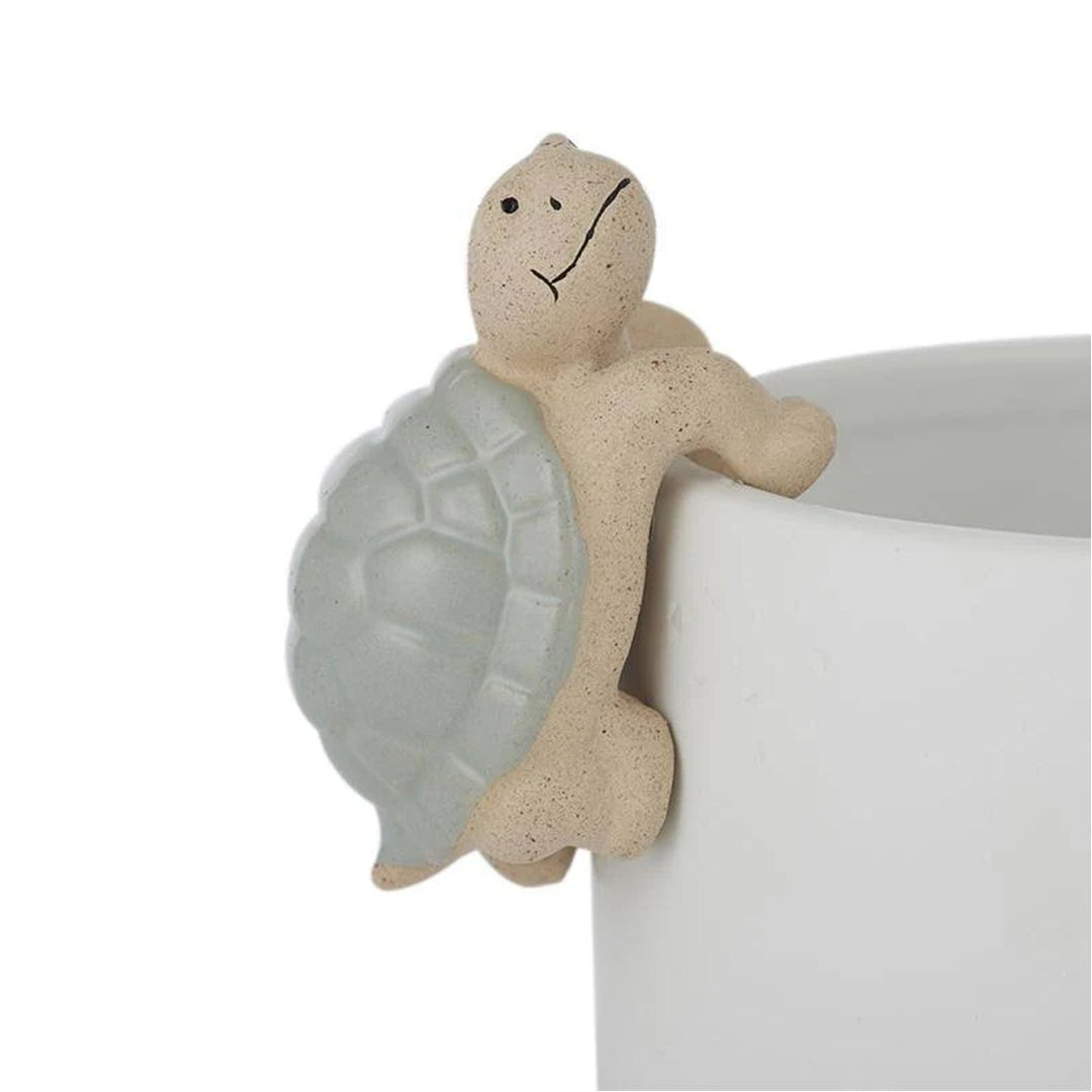 Tom Turtle Ceramic Pot Hanger Green
