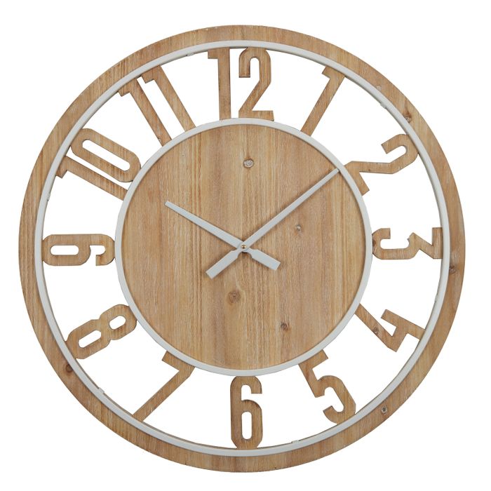 Walker Clock Natural White
