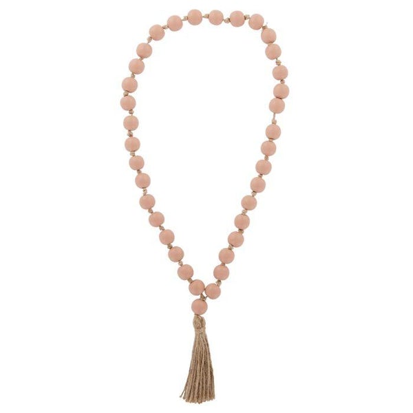 Saffron Wooden Hanging Beads 46cm Coral