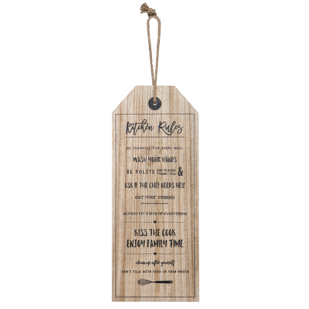 Kitchen Rules Wall Decor Natural & Black