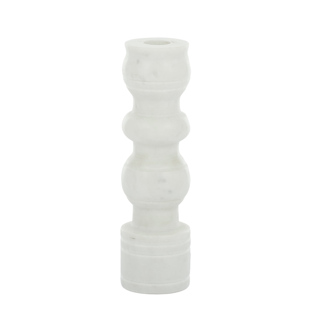 Roma White Marble Candleholder Large