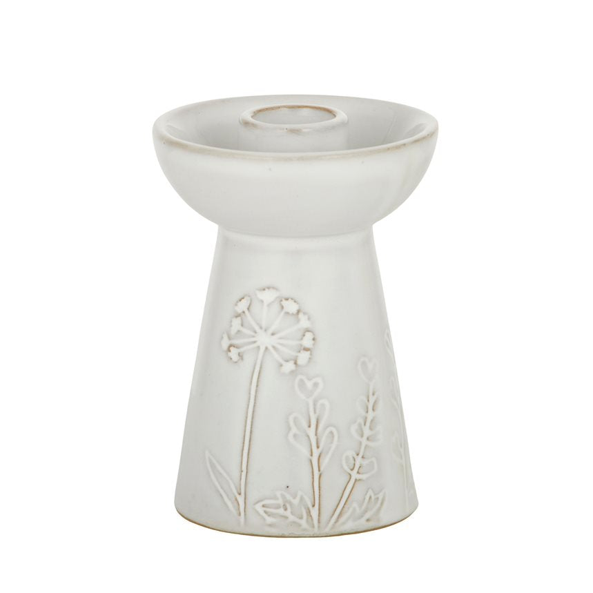 Oshi Ceramic Candle Holder 12cm Ivory