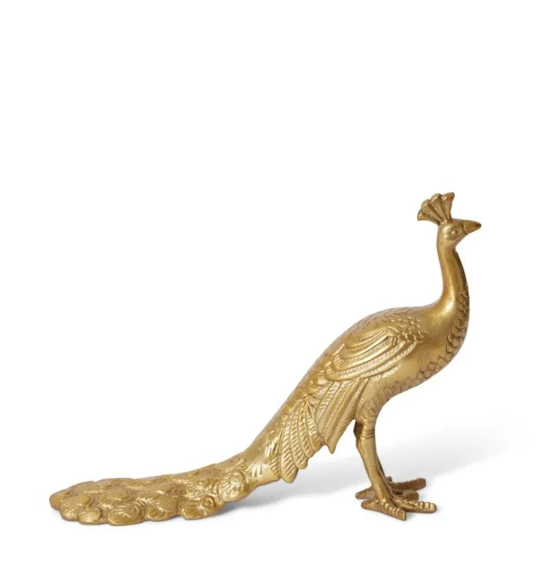 Peacock Sculpture Antique Gold 26x8x19cm