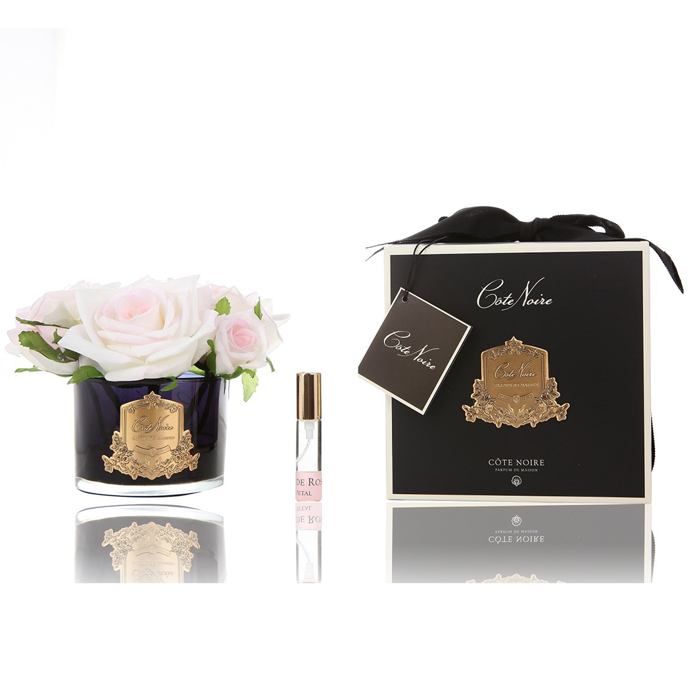 Cote Noire Perfumed Five Rose Pink Blush - Black Glass