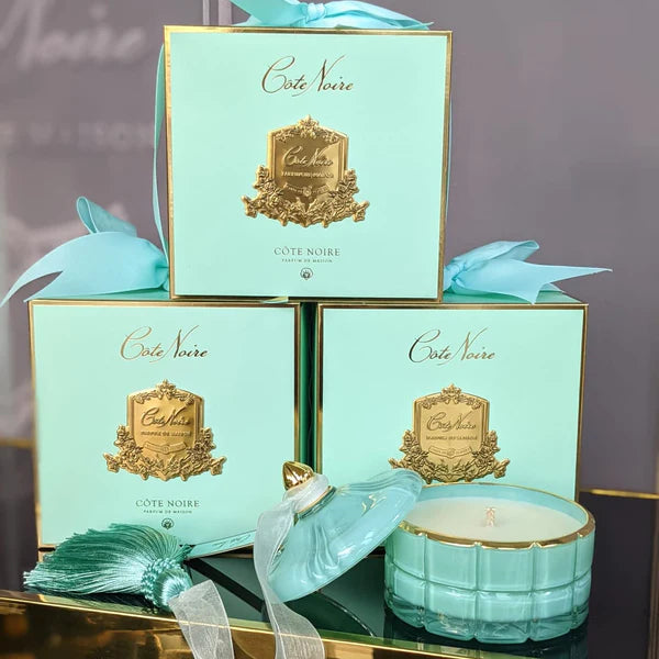 Blue Art Deco Candle