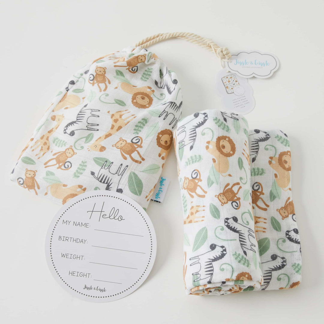 Safari Muslin Wrap & Arrival Card