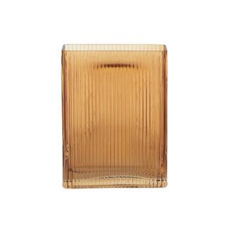 Rimple Glass Vase Small Amber