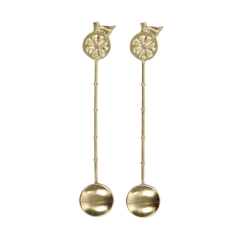 Arancio Set of 2 Brass Spoons 15cm Gold