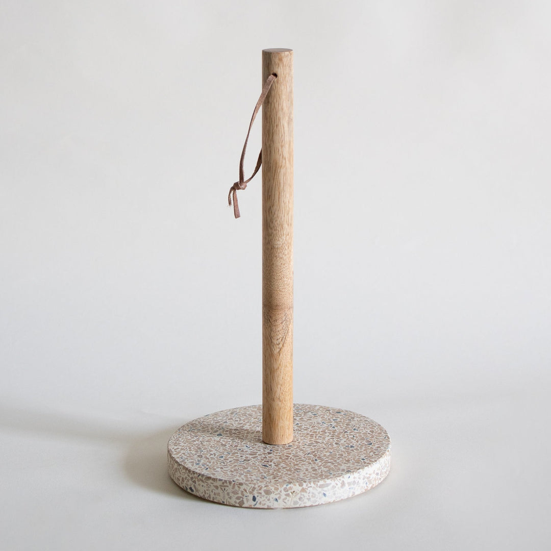 Terrazzo/Bamboo Paper Towel Holder