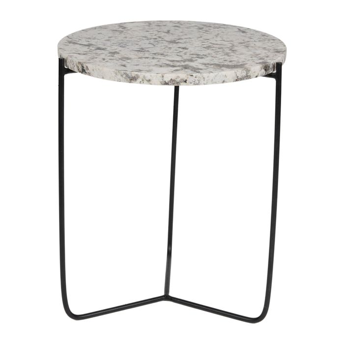 Milana Granite Side Table Black