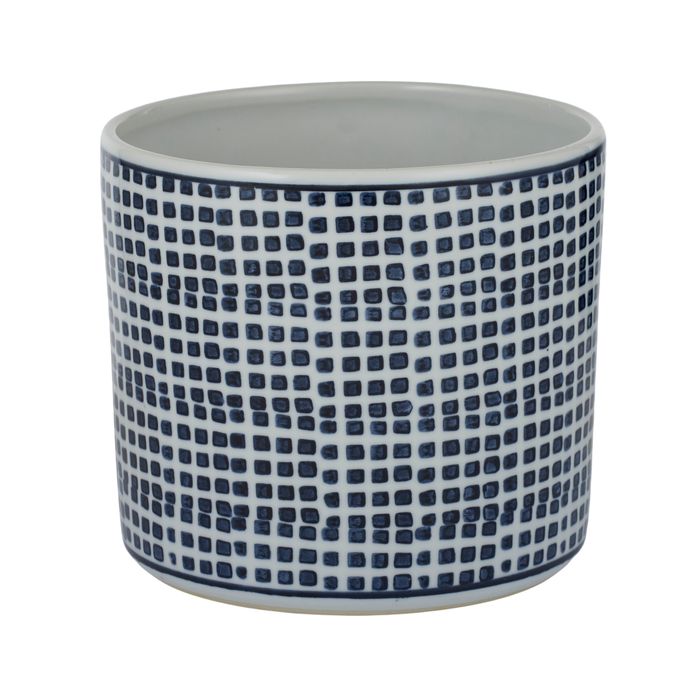 Lei Ceramic Pot 20x18cm White/Navy