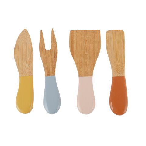 Bala Set of 4 Bamboo Cheese Knives 14cm Bold