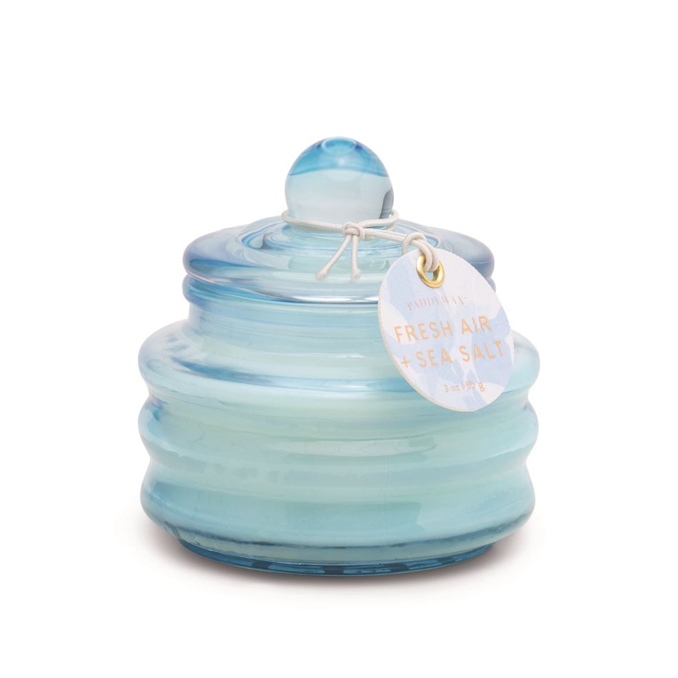 Beam 3oz candle Blue Glass Air & Sea Salt
