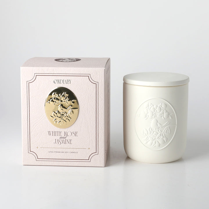 Ceramic Candle White Rose & Jasmine