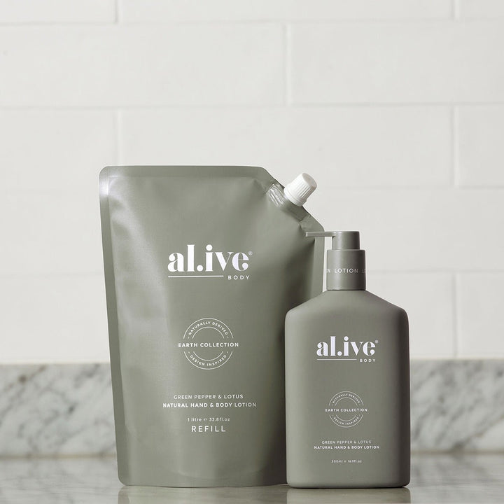 Al.ive Body Green Pepper & Lotus Duo Wash Refill