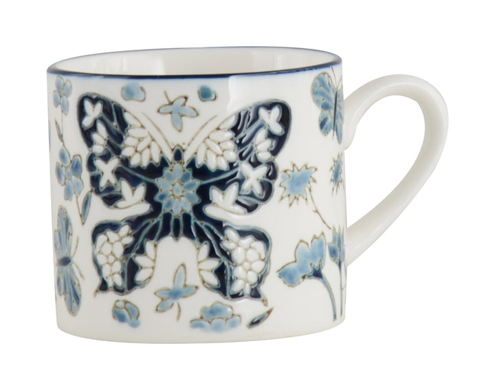 Butterfly Muse S/2 Mug White & Blue