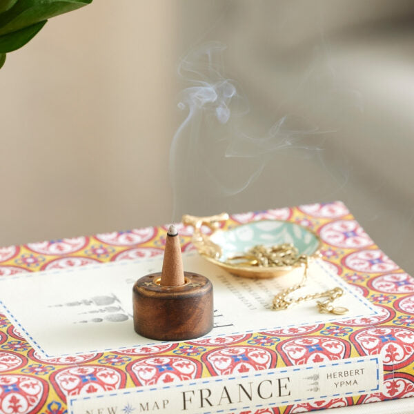 Redcurrant & Oak Scented 40pc Incense Cones with Holder
