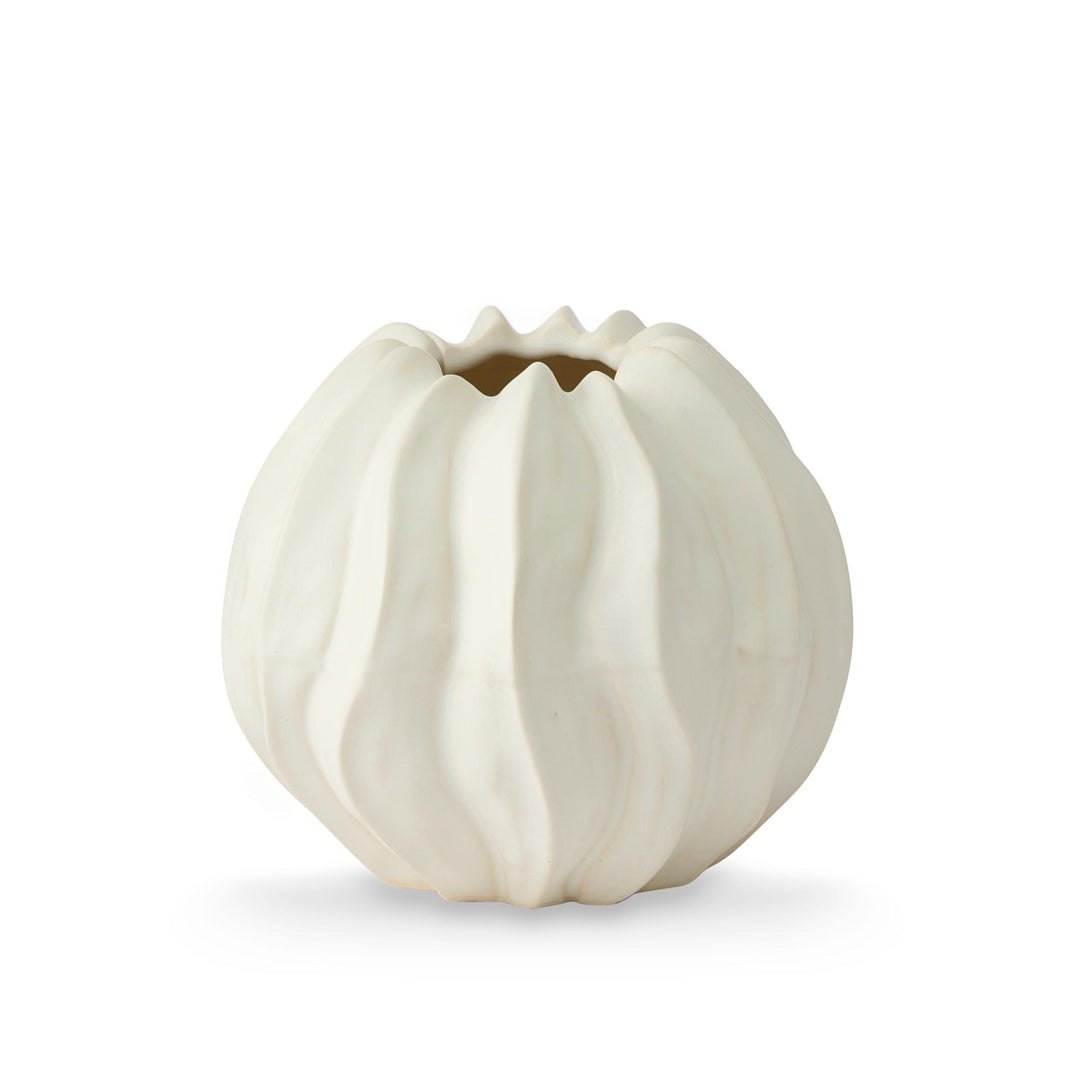 Porto Matte White Small Round Vase D14.7X12.7cm