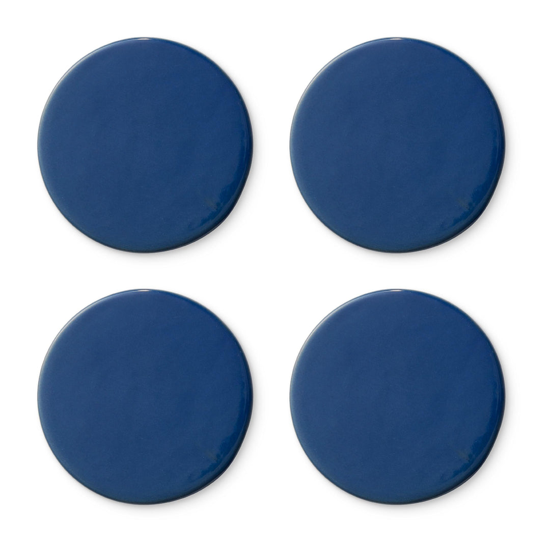 Ceramic Dark Blue Coaster Set 4