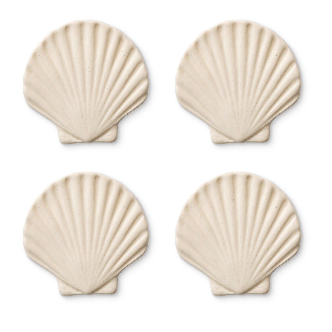Seashell Off-White Coaster Set 4
