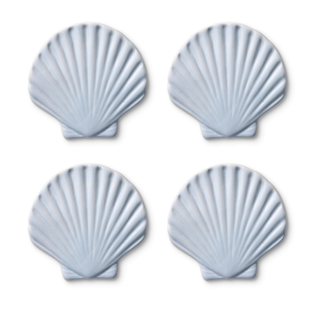 Seashell Light Blue Coaster Set 4