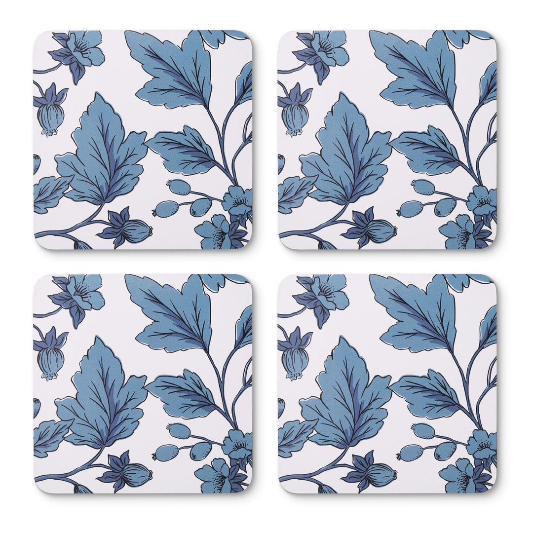 Morgan Blue Square Hard Coaster Set 4